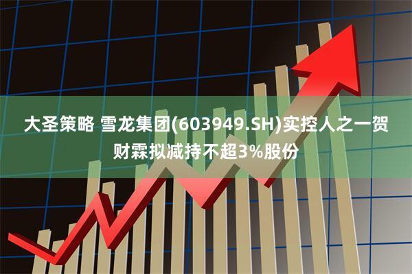 大圣策略 雪龙集团(603949.SH)实控人之一贺财霖拟减持不超3%股份